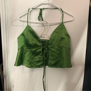 Dynamite Emerald Satin Top